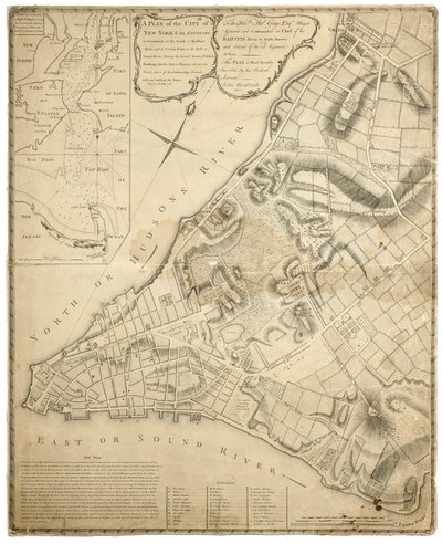 A Plan of the City of New York and Its Environs to Greenwich on the North (Hudson) River to Crown Point on the East River, Surveyed 1766, 1775 by John Montresor